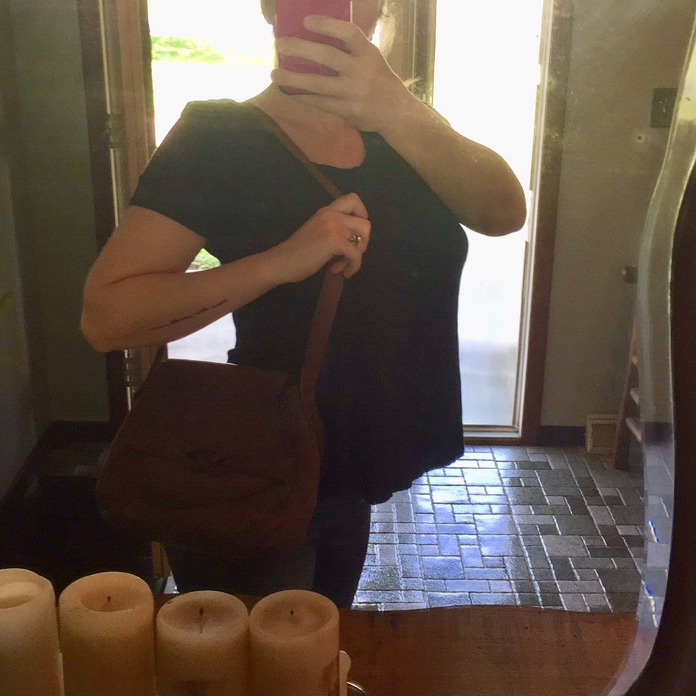Awesome vintage leather bag! 1970's - Picture 5 of 13